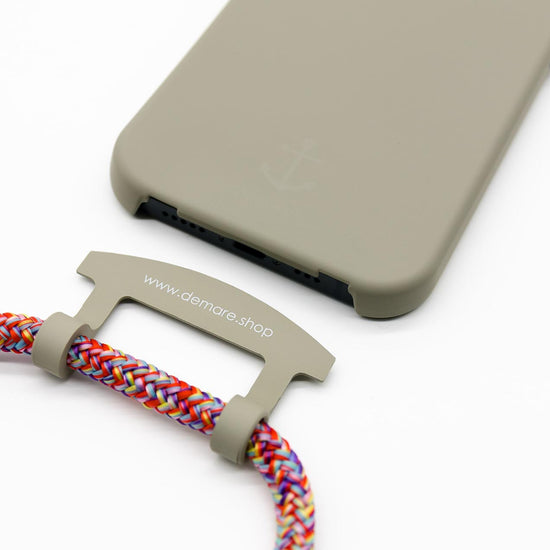 Handyhülle mit Band, Handyhülle mit Kette, Handyhülle nachhaltig, Handyhülle iphone, taupe grau