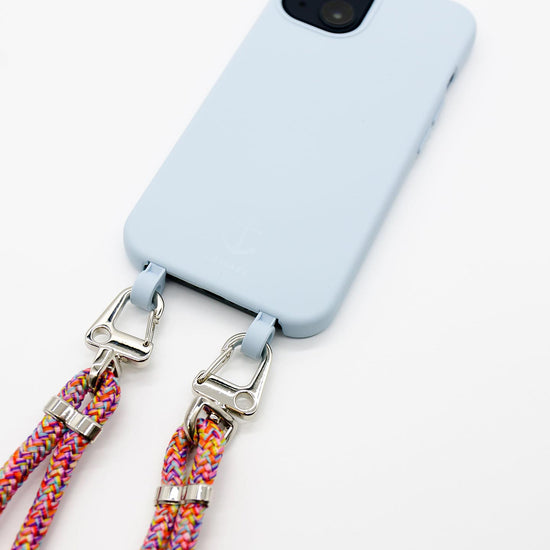 Handyhülle mit Band, Handyhülle mit Kette, Handyhülle nachhaltig, Handyhülle iphone, himmelblau